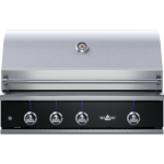 Delta Heat 38-Inch 3-Burner Built-In Natural Gas Grill w/ Rotisserie - Black Control Panel - DHBQ38R-KN