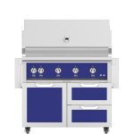 Hestan 42-Inch Natural Gas Grill W/ Rotisserie On Double Drawer & Door Tower Cart - Prince - GABR42-NG-BU