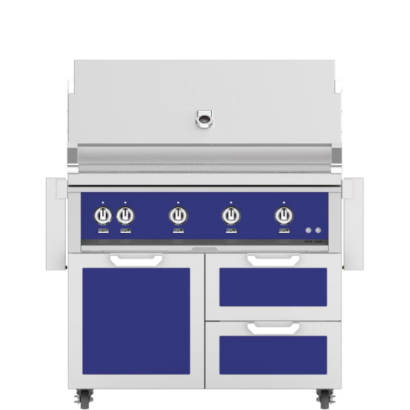 duttpack-11292 Hestan 42-Inch Natural Gas Grill W/ Rotisserie On Double Drawer & Door Tower Cart - Prince - GABR42-NG-BU - Image 1