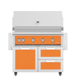 Hestan 42-Inch Natural Gas Grill W/ Rotisserie On Double Drawer & Door Tower Cart - Citra - GABR42-NG-OR