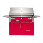 Alfresco ALXE 42-Inch Freestanding Natural Gas Grill On Deluxe Cart With Sear Zone And Rotisserie in Raspberry Red - ALXE-42SZCD-NG-S3027
