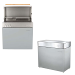 Flammkraft Model D Freestanding Natural Gas Grill & Model M Prep Center Module - Light Grey - 1030979