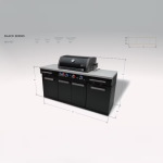 Mont Alpi Compact Series 6 Ft Natural Gas Outdoor Kitchen Island in Black Stainless Steel (Ships Propane w/ Conversion Kit) - Image 2