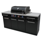 Mont Alpi Compact Series 6 Ft Natural Gas Outdoor Kitchen Island in Black Stainless Steel (Ships Propane w/ Conversion Kit) - Image 3