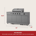 TYTUS Fresno Series 5-Burner Propane Island Grill in Gunmetal Gray  - TDT-021-0101 - Image 5