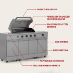 TYTUS Fresno Series 5-Burner Propane Island Grill in Gunmetal Gray  - TDT-021-0101 - Image 11