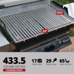 Charmglow Pillar 16-in Propane Grill w/ In-Ground Post - Black - CHRM40IG-P - Image 5