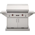 TEC Patio FR 44-Inch Infrared Propane Gas Grill On Stainless Cabinet W/ Red Knobs
