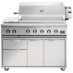 DCS Series 7 48-in Natural Gas Grill With Double Side Burner & Rotisserie On DCS CAD Cart