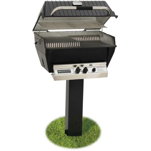 duttpack-16019 Broilmaster P3-XFN Premium Natural Gas Grill On Black In-Ground Post - Image 1
