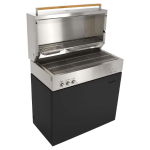 Flammkraft Model D Freestanding Grill & Model M Prep Center Module - Ivory Black - Image 2