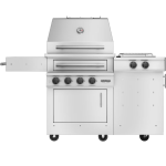 Kalamazoo K500HS Freestanding Hybrid Fire Grill w/ Side Burner - Bulk Propane - K500HS-2-2-NA-LPBLK-S4