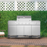 TYTUS Fresno Series 5-Burner Propane Island Grill in Stainless Steel + Shadow Stone w/ Cover & Griddle - Image 2