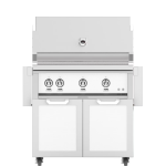 Hestan 36-Inch Propane Gas Grill W/ Rotisserie On Double Door Tower Cart - Froth - GABR36-LP-WH