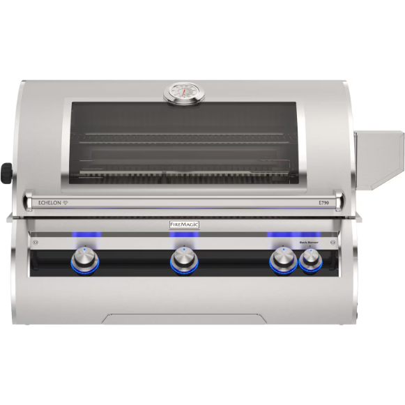 duttpack-1775 Fire Magic Echelon Diamond E790i 36-Inch Built-In Propane Grill w/ Rotisserie, Left Side Infrared Burner, Magic Window & Analog Thermometer - E790I-9LAP-W - Image 1