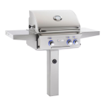 American Outdoor Grill L-Series 24-Inch 2-Burner Propane Gas Grill On In-Ground Post With Rotisserie - 24PGL