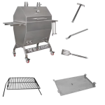 Rocket Outdoors Large Silver Rocket Kamado Grill & Accessories Bundle - LGSRG-BDL