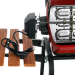 Americana by Meco 1500 Watt Electric Grill With Rotisserie, Easy View Window And Fold Down Side Tables - 9329U8.181 - Image 4