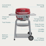Charbroil Bistro Pro 240 Electric + Freestanding Griddle - Red - 25302146 - Image 8
