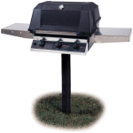 MHP WHRG4DD Hybrid Propane Gas Grill W/ SearMagic Grids On In-Ground Post