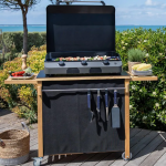 ENO Plancha Bergerac 3000 3 Burner Propane Griddle on Wooden Cart