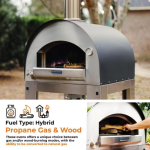 Fontana Forni Napoli Hybrid Pizza Oven on Cart - Stainless Steel - Image 9
