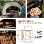 Fontana Forni Napoli Hybrid Pizza Oven on Cart - Anthracite - Image 5