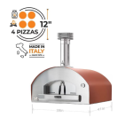 Fontana Forni Roma Hybrid Pizza Oven on Cart - Red - Image 4