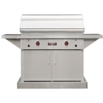 TEC Sterling Patio FR 44-Inch Infrared Propane Gas Grill On Stainless Cabinet W/ Red Knobs