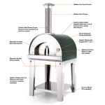 Fontana Forni Margherita Wood-Fired Pizza Oven On Cart - Anthracite - FTMAR-A - Image 4