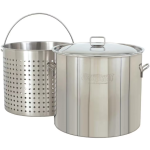 Bayou Classic Baskets Pots With Full Sized Basket 82 Quart Stainless Steel Stock Pot