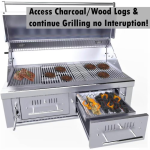 Sunstone Series 42 Inch Natural Gas Hybrid Dual Zone Charcoal/Wood Burning Grill - EMCHDZ42-NG - Image 8