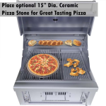 Sunstone Series 30 Inch Natural Gas Burners Hybrid Single Zone Charcoal/Wood Burning W/Infrared Burner Grill - SUNCHSZ30IR-NG - Image 11