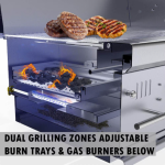 Sunstone Series 42 Inch Propane Hybrid Dual Zone Charcoal/Wood Burning Grill - EMCHDZ42-LP - Image 9