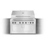 Kalamazoo K1000HB Hybrid Fire Four Burner Marine Grade Built-In Natural Gas Grill W/ Two Meat & Two Plancha Grill Surface Grates