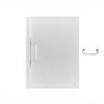 BBQGuys Signature 18-in Stainless Steel Reversible Single Access Door - BBQ-SV-1420
