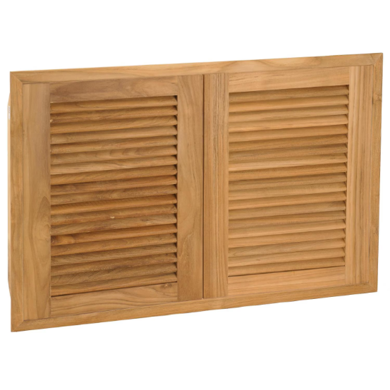 duttpack-37027 Pacific Teak Louvered 34-Inch Teak Wood Double Access Door - AD2-34L - Image 1