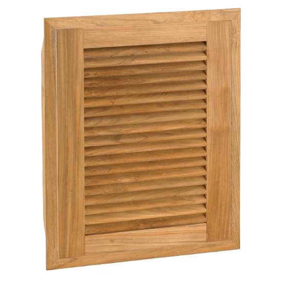 duttpack-37121 Pacific Teak Louvered 18-Inch Teak Wood Left-Hinge Single Access Door - Vertical - AD1-18LL - Image 1