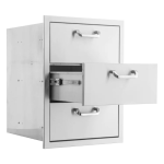 BBQGuys Signature 16-in Stainless Steel Double Access Drawer w/ Paper Towel Dispenser - BBQ-DRW3-PTH - Image 11