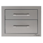 Alfresco 17-Inch Stainless Steel Soft-Close Double Drawer - AXE-2DR-SC