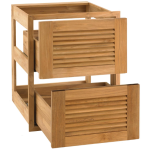 Pacific Teak Louvered 18-Inch Teak Wood Double Access Drawer - UD2V-18L - Image 2