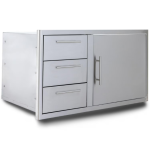 Blaze 39-in Stainless Steel Soft Close Access Door & Triple Drawer Combo w/ LED Lighting - BLZ-DDC-R-39-LTSC