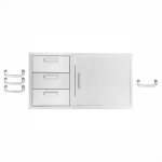 BBQGuys Signature 39-in Stainless Steel Reversible Access Door & Triple Drawer Combo - BBQ-DDC-39