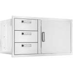 BBQGuys Signature 39-in Stainless Steel Reversible Access Door & Triple Drawer Combo - BBQ-DDC-39 - Image 4