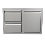 RCS Valiant Series 30-Inch Stainless Steel Enclosed Double Storage Drawer & Propane Drawer Combo - VDCL1
