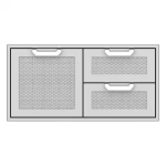 Hestan 42-Inch Double Drawer And Single Storage Door Combo - Steeletto - AGSDR42