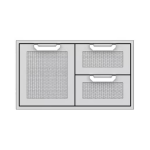 Hestan 36-Inch Double Drawer And Single Storage Door Combo - Steeletto - AGSDR36