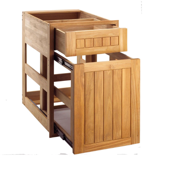 duttpack-37868 Pacific Teak Millworks 18 Inch Cottage Panel Drawer/Pullout Combo - Image 1