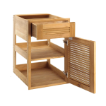 Pacific Teak Millworks 18 Inch Louvered Drawer/Door Combo W/ Shelf - Right Hinge