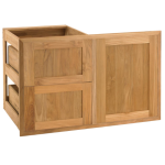 Pacific Teak Shaker 35-Inch Teak Wood Access Door and Double Drawer Combo - CO21-35S